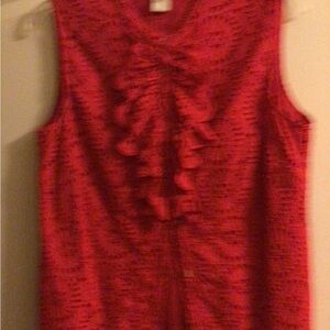 Doncaster Scarlet Lace Ruffle Blouse. Worn three times. Dry Cleaned